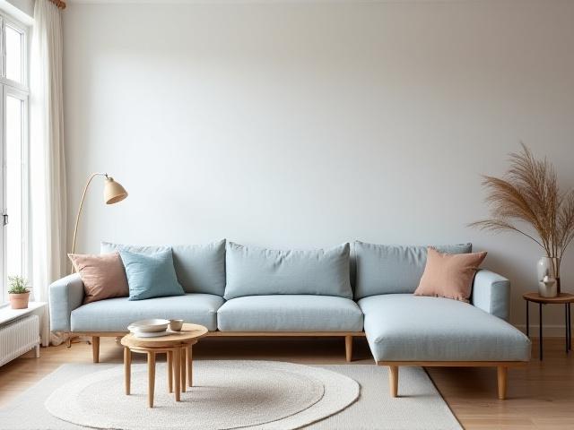 Skandinavisk sofagruppe i dempede farger